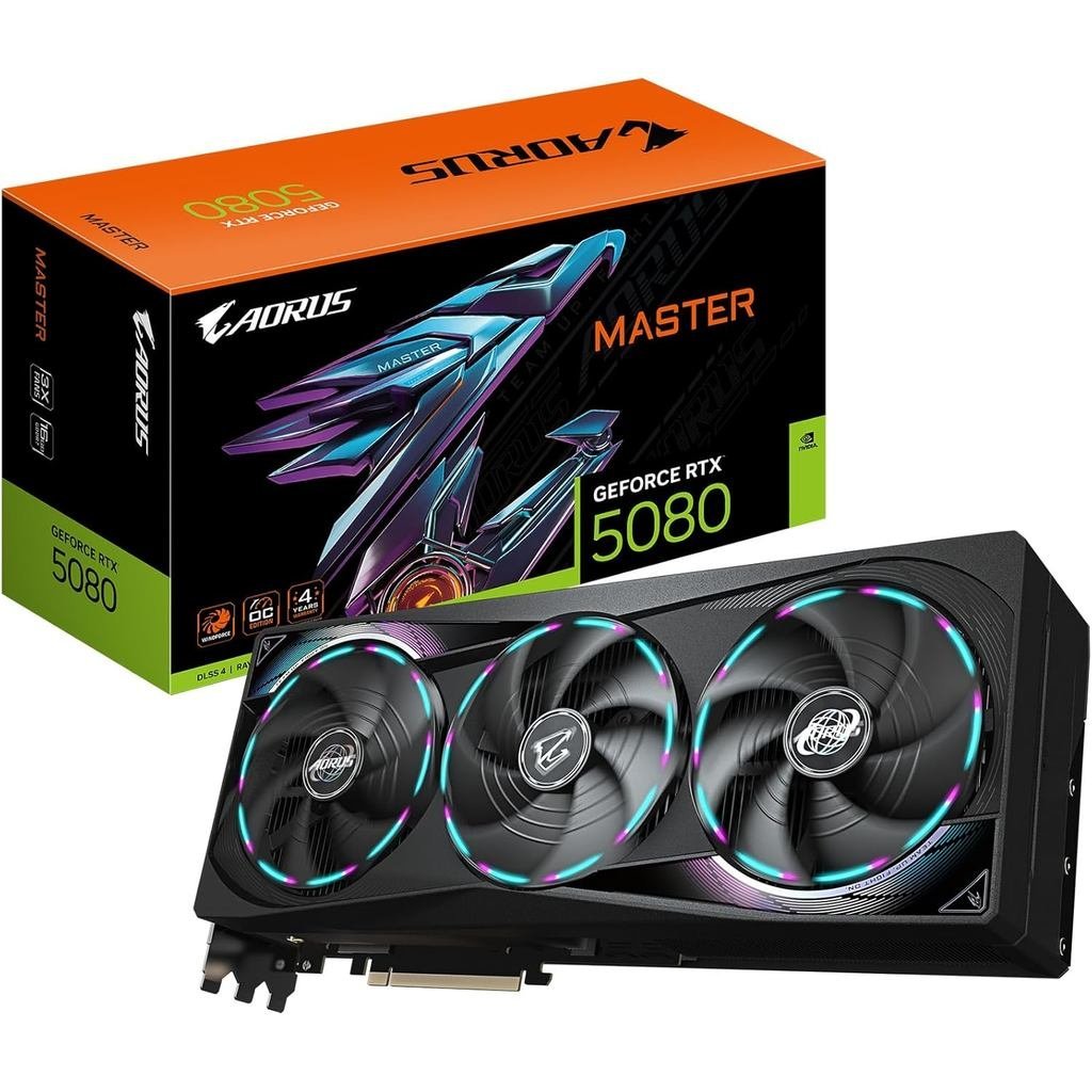 Placa de Vídeo GIGABYTE GeForce RTX 5080 Gaming OC 16G, Sistema de Resfriamento 