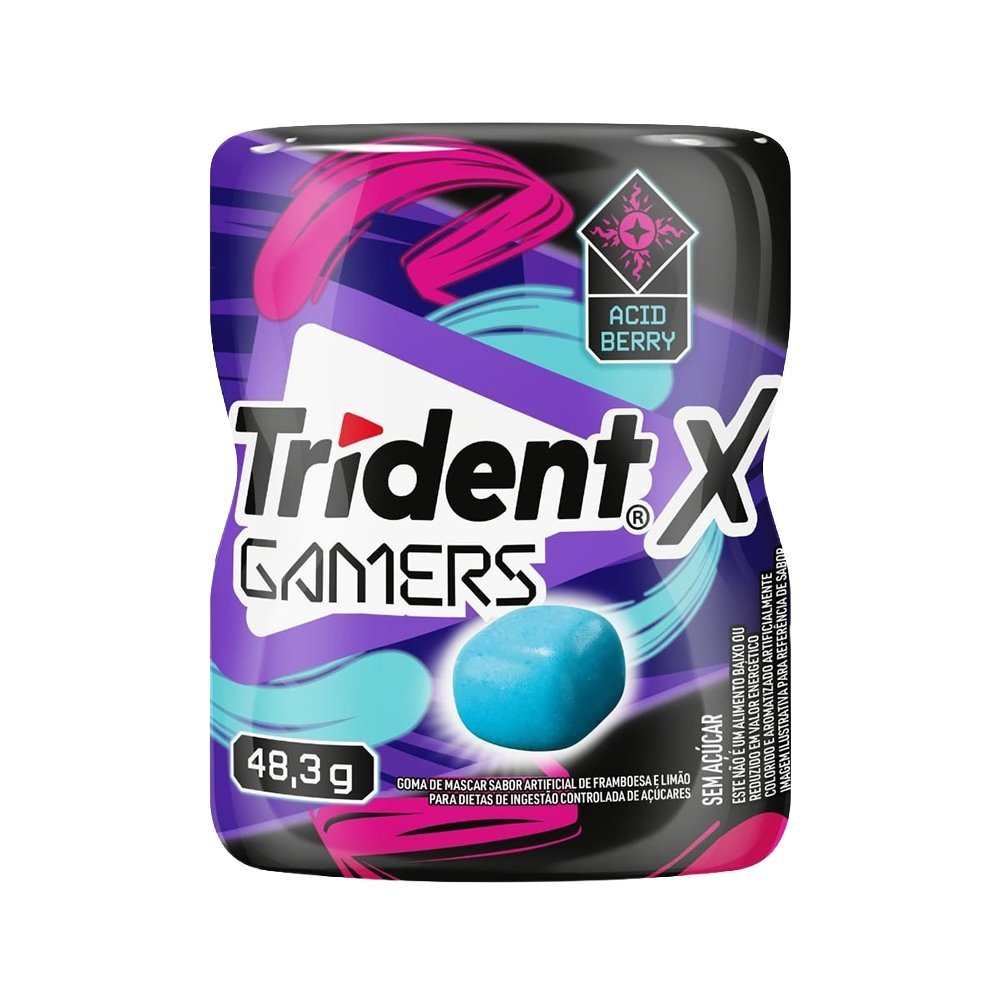 Chiclete Trident Acid Garrafa 48g - Caixa com 6 Unidades