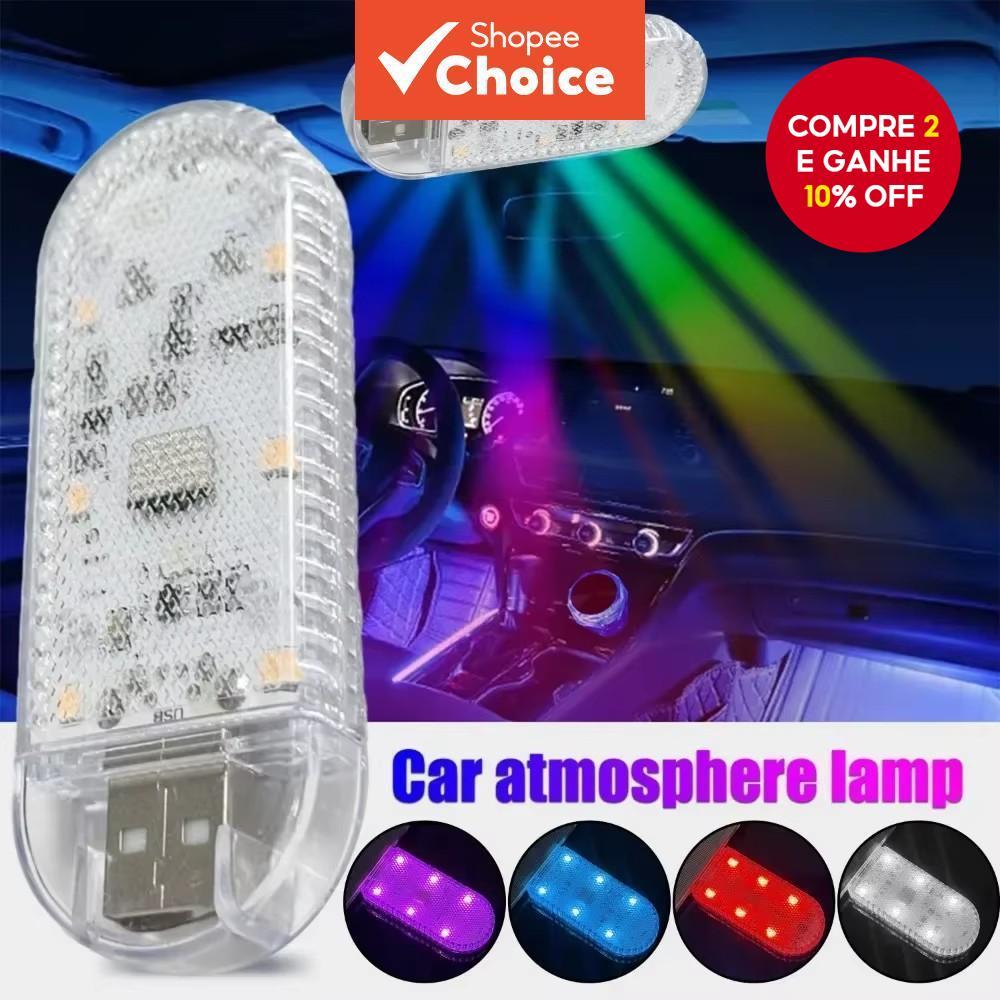 Luz de Teto Recarregável com Toque de 6 Leds para Interior de Carro, Lâmpada Mini de Leitura USB