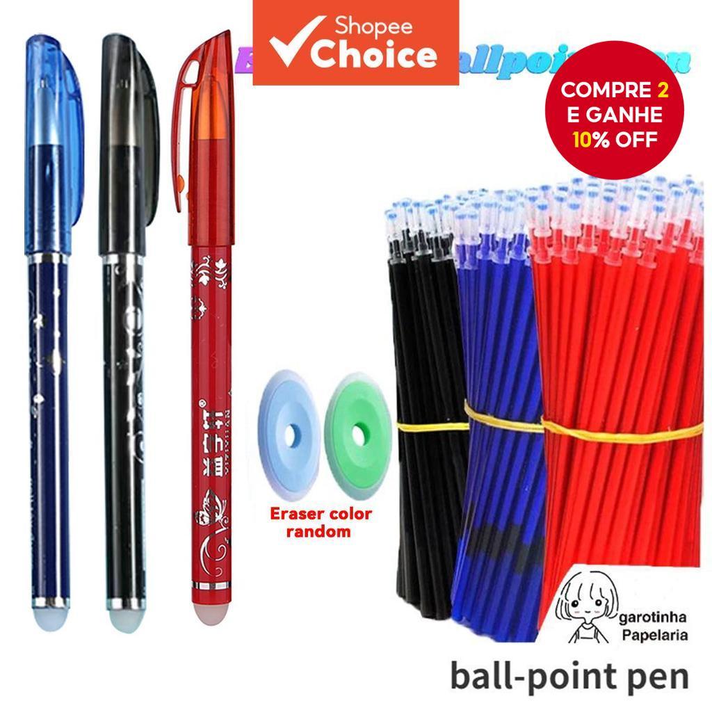 Conjunto De Canetas De Gel Apagáveis De 33 Peças-2 , 30 Núcleos De Reposição , 1 Borracha , Caneta Esferográfica De 0.5 