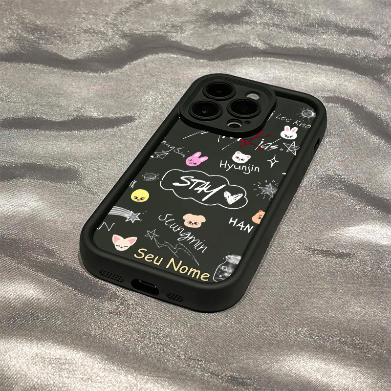 Capinha personalizada stray kids boy band para iPhone xr 11 12 13 14 15 16 17 pro max 14 16 plus silicone anti impacto em Oferta na Shopee