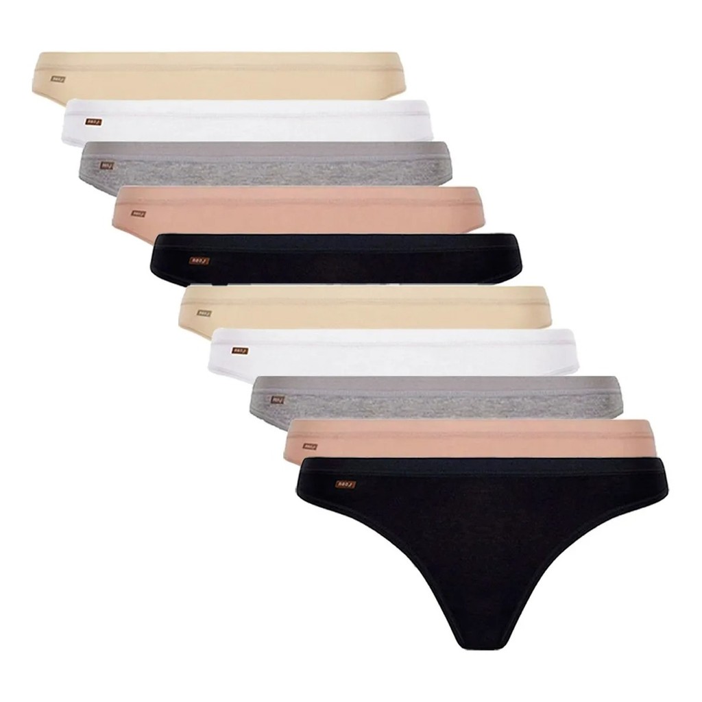 Kit C/10 Calcinhas Fio Loba Lupo Cotton Conforto Macia 40355