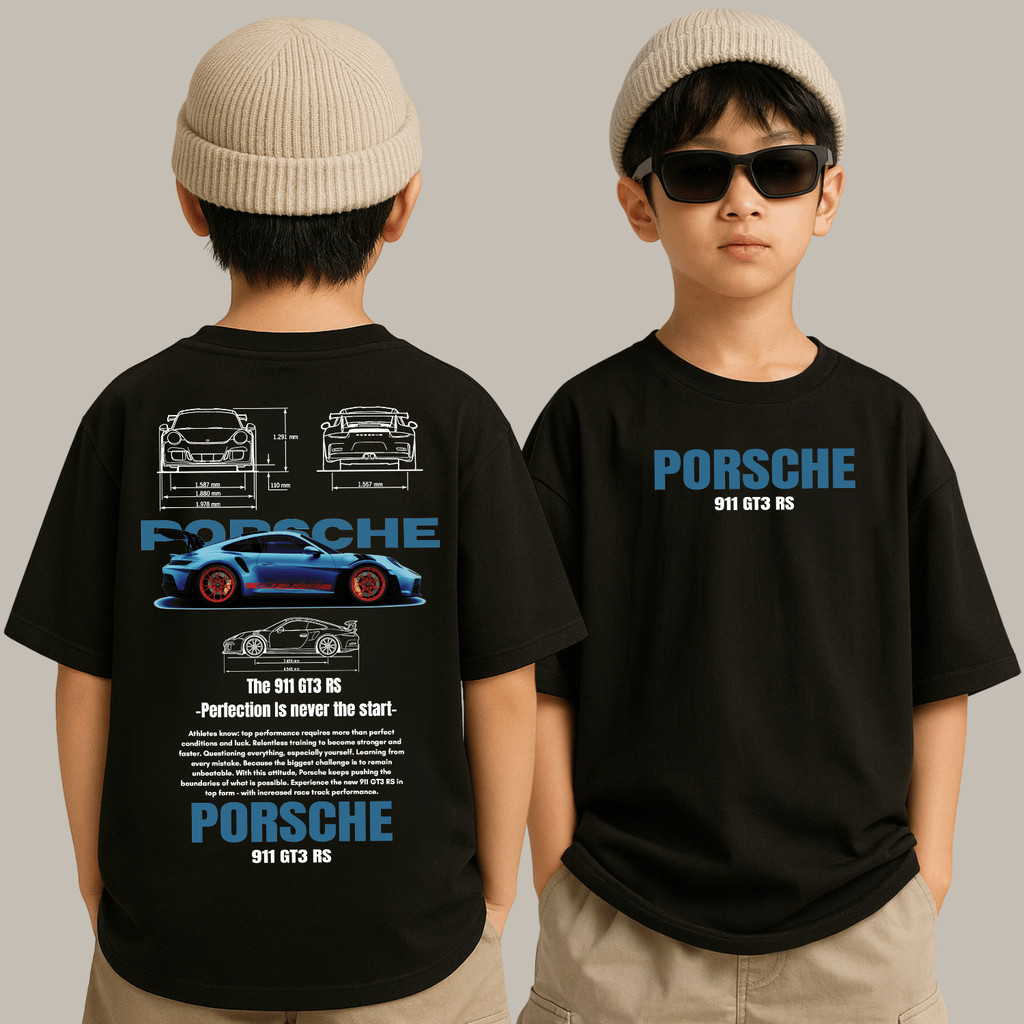 Camiseta Algodão Infantil Streetwear Porsche 911 GT3 RS Carros Corrida