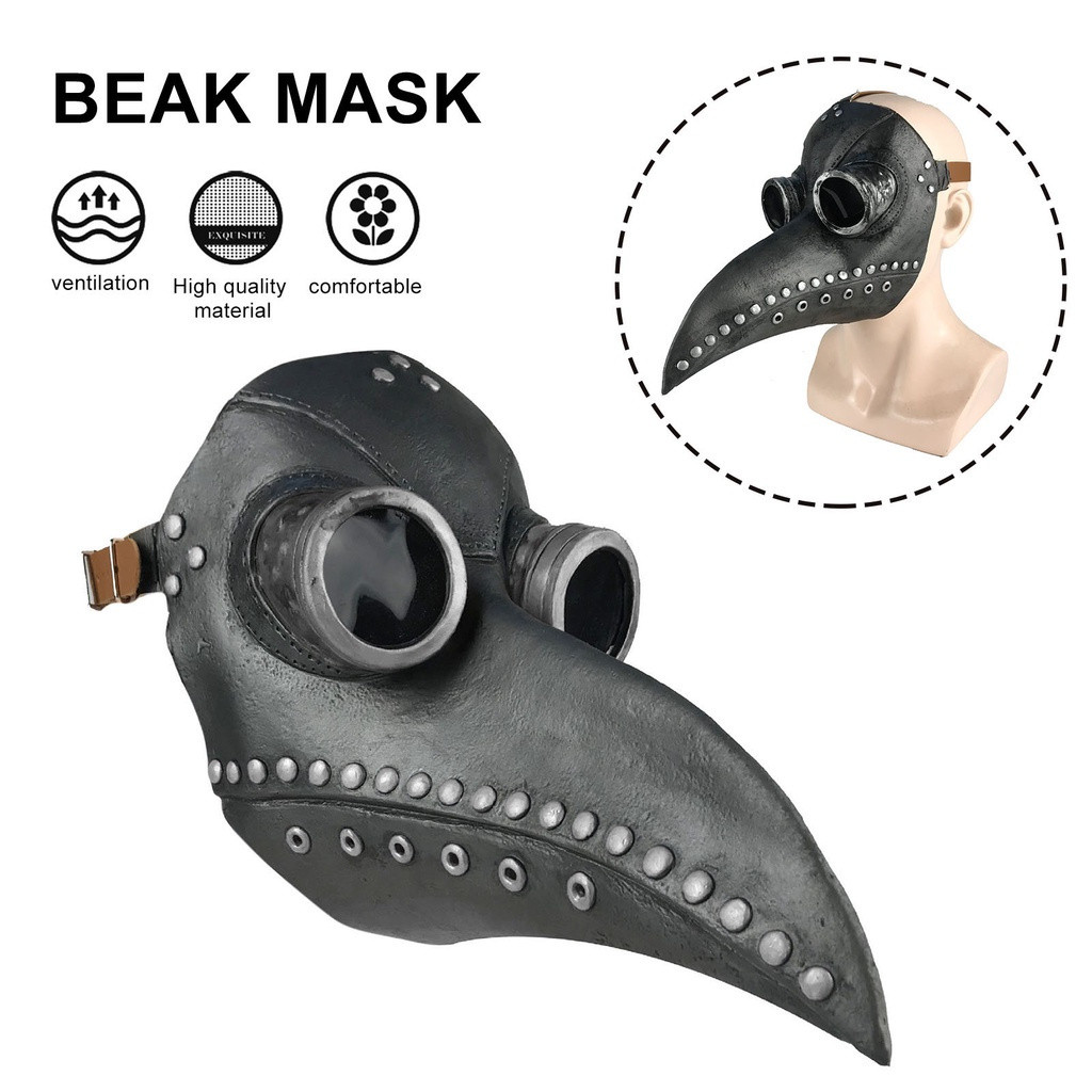 Máscara De Látex Halloween Edad Media Peste Doctor Schnabel Bird Steampunk Adulto Fiesta Cosplay Nariz Larga Pico Decora
