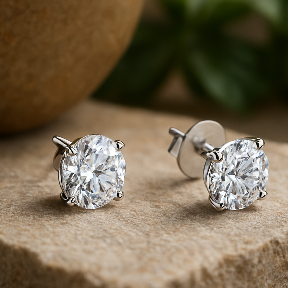 Brinco Aço Cirúrgico Prata Unissex Zircônia Par em Oferta na Shopee