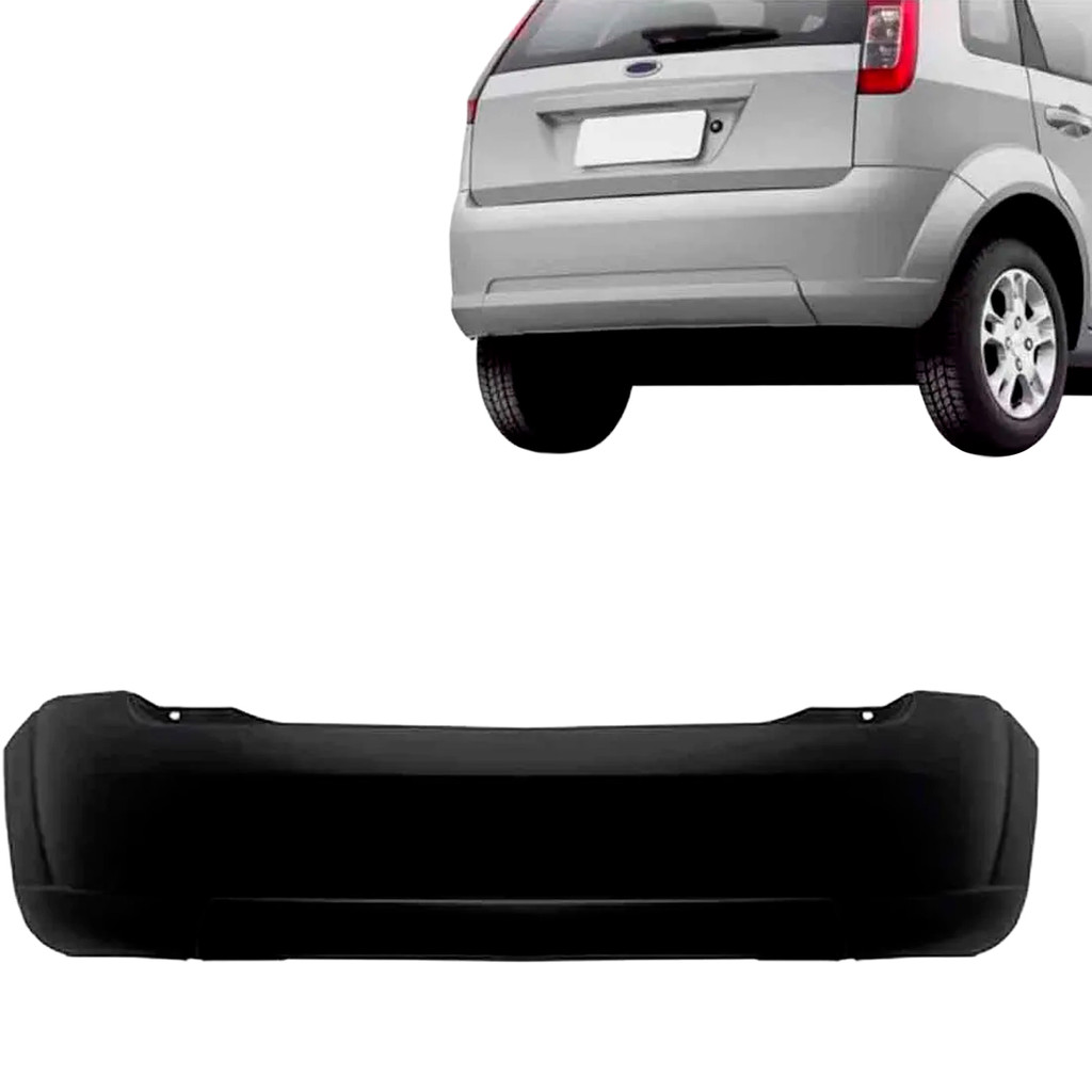 Parachoque Traseiro Fiesta Hatch 2008 2009 2010 2011 2012 2013 2014 Preto Liso