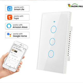 1 2 3 Botões Smart Interruptor Tomada WiFi Controle Seguro