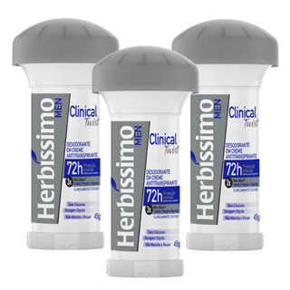Kit 3 unid - Desodorante Twist Antitranspirante Herbíssimo Clinical Men 45G em Oferta na Shopee