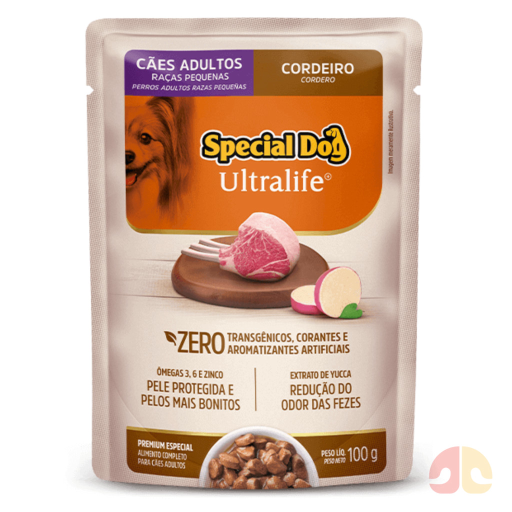 Kit com 12 Sachê Special Dog Cão Adulto Peq 12x100g Cordeiro em Oferta na Shopee