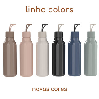 Garrafa de Água Squeeze com Alça Colors Academia Escritório 700ml Ou