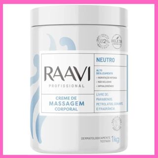 Creme de Massagem Corporal Neutro Raavi 1kg – Alto Deslizamento e Hidratação Profunda em Oferta na Shopee