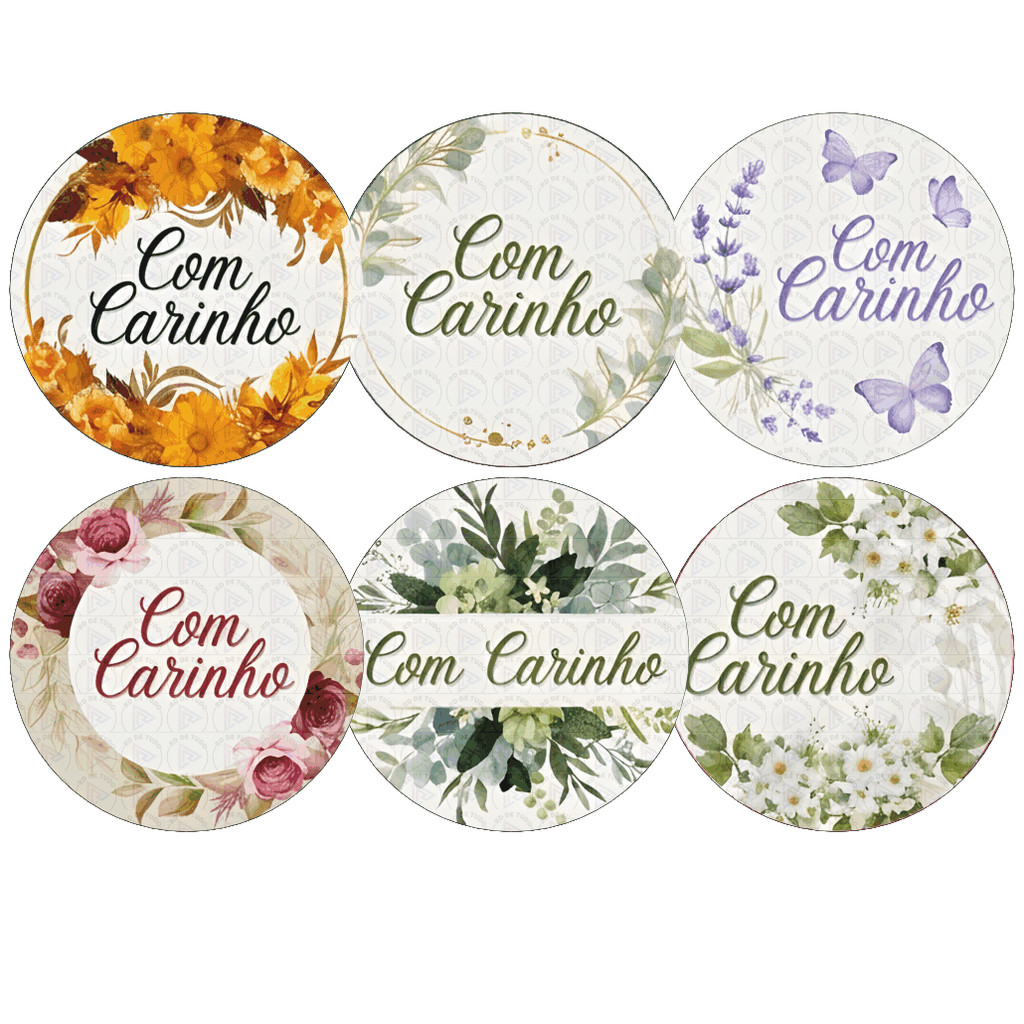 100 Adesivos “Com Carinho” – 4x4 cm em Oferta na Shopee