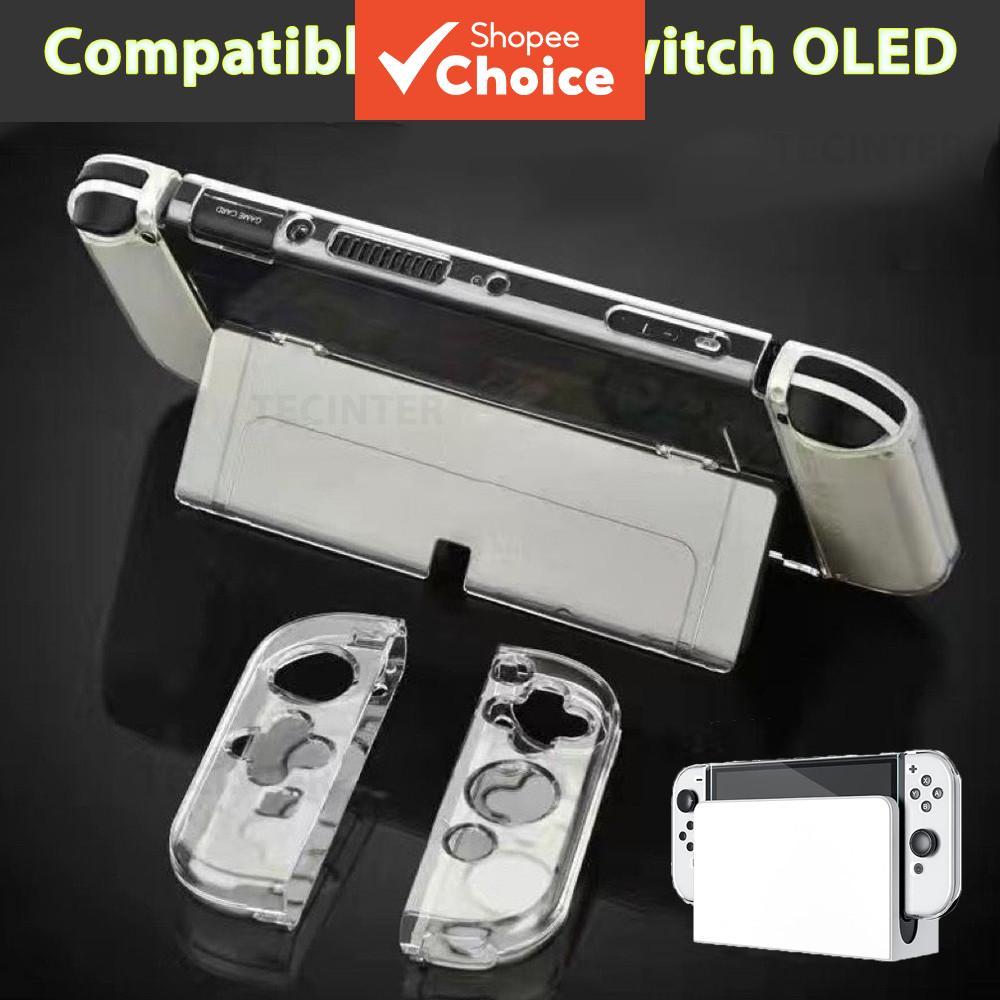 Capa Protetora TPU Para Nintendo Switch Oled Split Shell Console Joycon Capa de Pele Protetor de Moldura Transparente