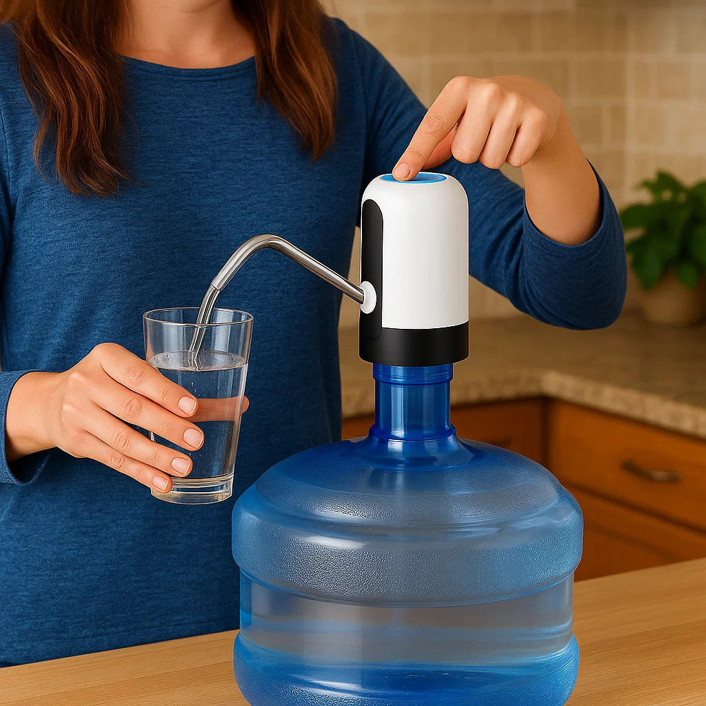 Bomba Elétrica Água Dispensador Portátil Sensor Recarregável Galão Filtro Puxador Aparelho Rotação 360° USB