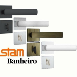 FECHADURA BANHEIRO 823/35 STAM ROSETA QUADRADA BROCA 40 MM PRETA, CROMADA E AÇO ESCOVADO WC em Oferta na Shopee