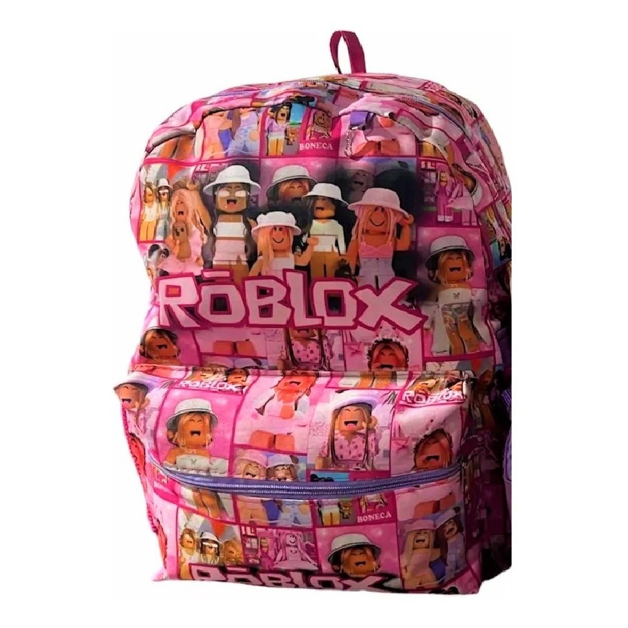 Mochila Roblox Feminina Infantil Costas Bolsa Escolar Menina