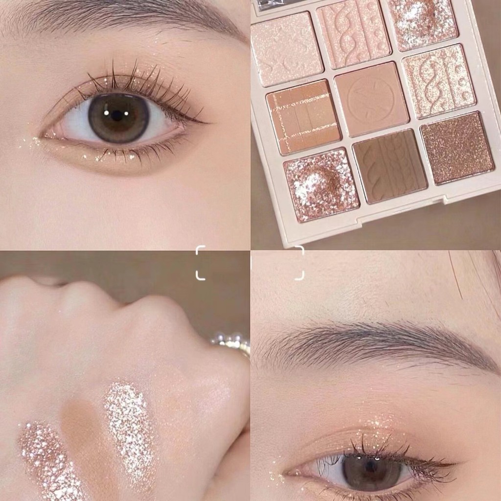 Ins Super quente paleta de sombras de Chocolate de nove cores delicada sem maquiagem cor terra perolado fosco Glitter es
