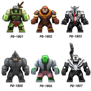 1 peça de brinquedo de blocos de montar da Marvel: Homem-Aranha, Homem-Lagarto, Homem-Rinoceronte, Thanos, blocos de mon