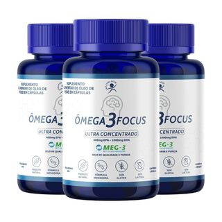 Kit 3 Ômega 3 Focus Ultra Dha 1000mg Meg-3 180 Cápsulas