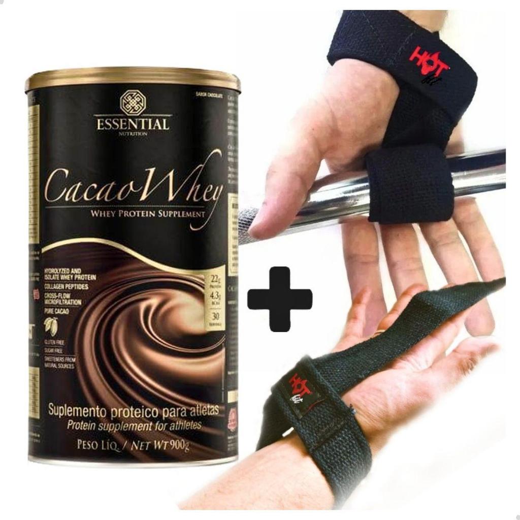Kit Cacao Whey Protein 900g + Fita Tala Strap Essential