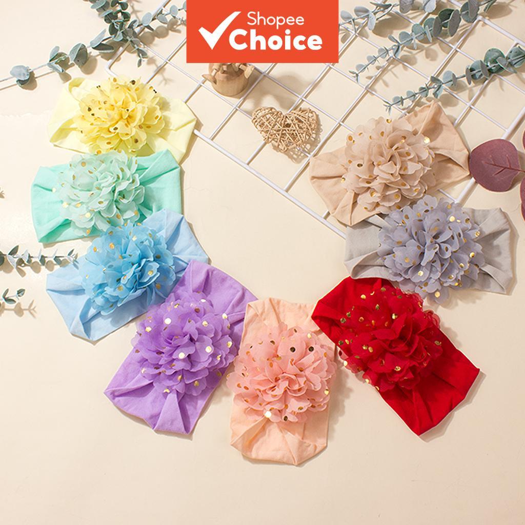 Tiara De Nylon Com Flor Elástica Para Bebês Meninas , Acessório De Cabelo Infantil Macio E Antiderrapante
