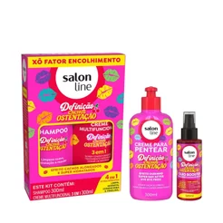 Kit Cachos Ostentação com Shampoo + Creme Multifuncional, Óleo Booster e Creme para Pentear