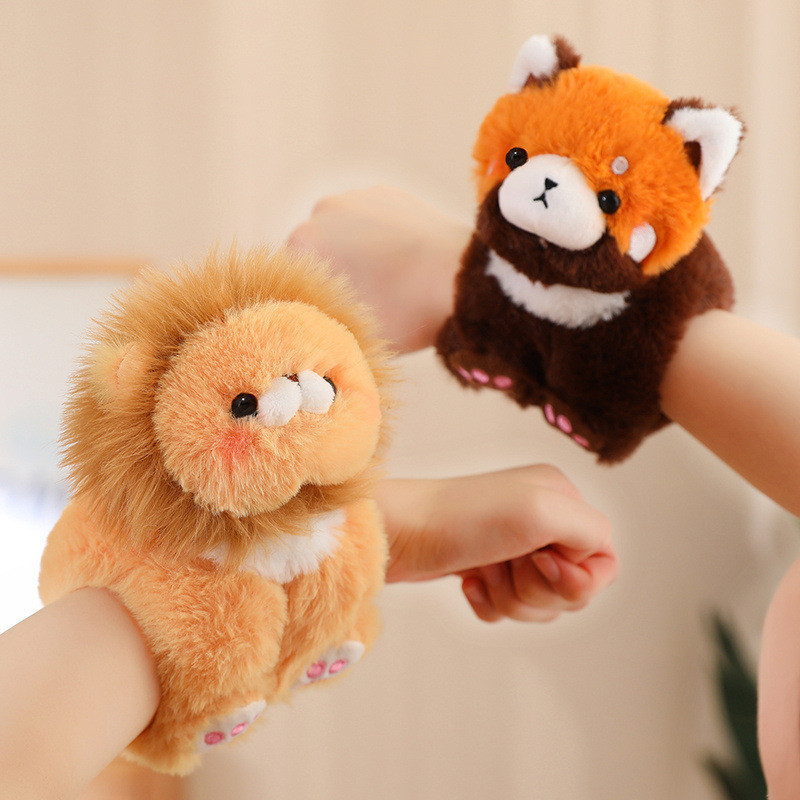 Animal Pop anel brinquedo de pelúcia bonito dos desenhos animados pequeno presente boneca Papa anel pulseira decoração