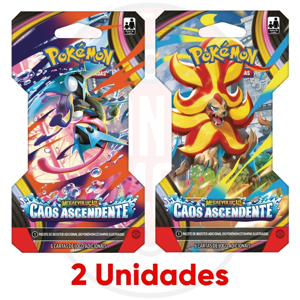 BLISTER UNITÁRIO MEGAEVOLUÇÃO CAOS ASCENDENTE ME04 COPAG CARTAS POKÉMON BOOSTER PACOTE TCG MEGA · foto 2
