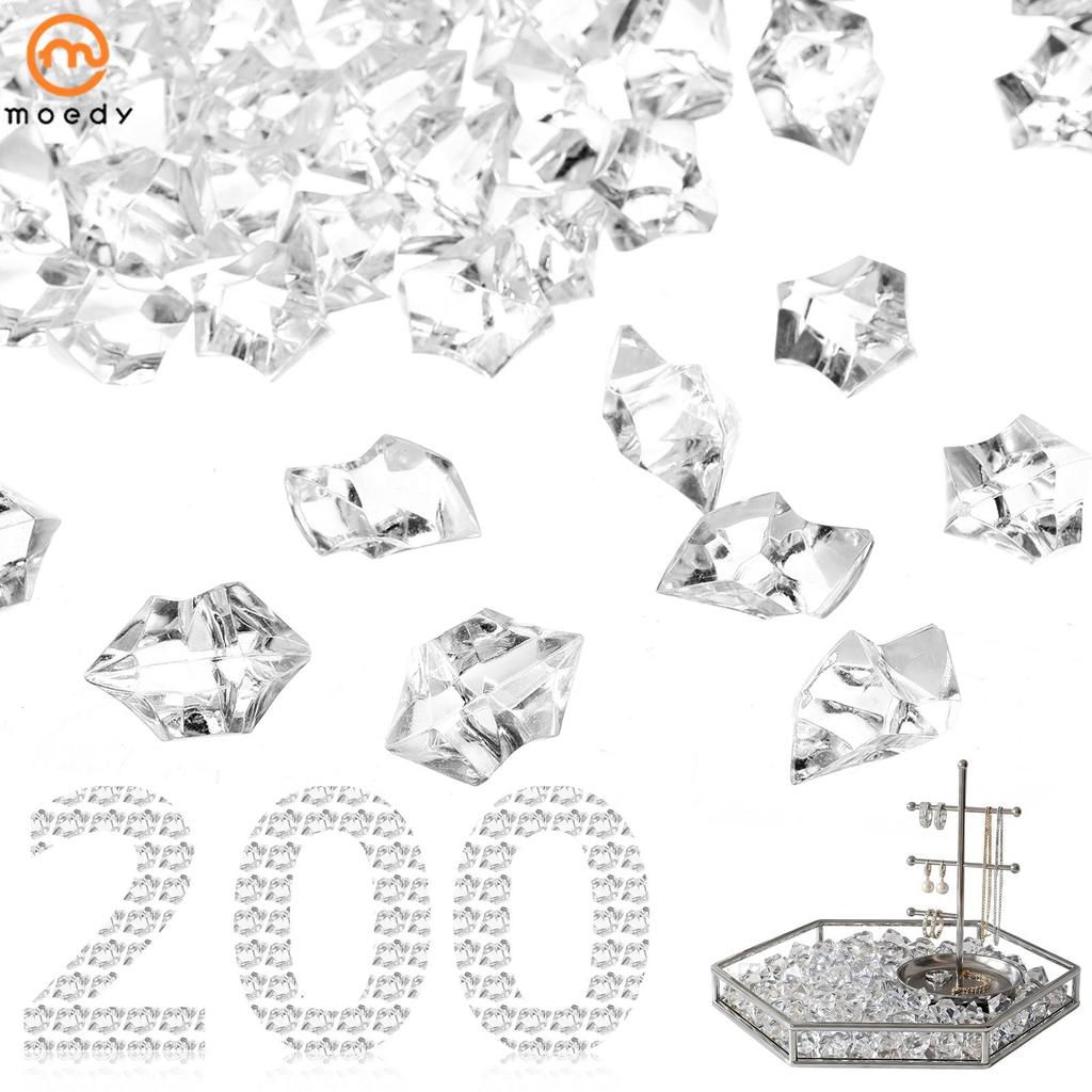 200 Peças Decoração De Cubo De Gelo Falso Plástico Transparente Rocha Para Enchimento De Vaso Casa SHOPSKC4886