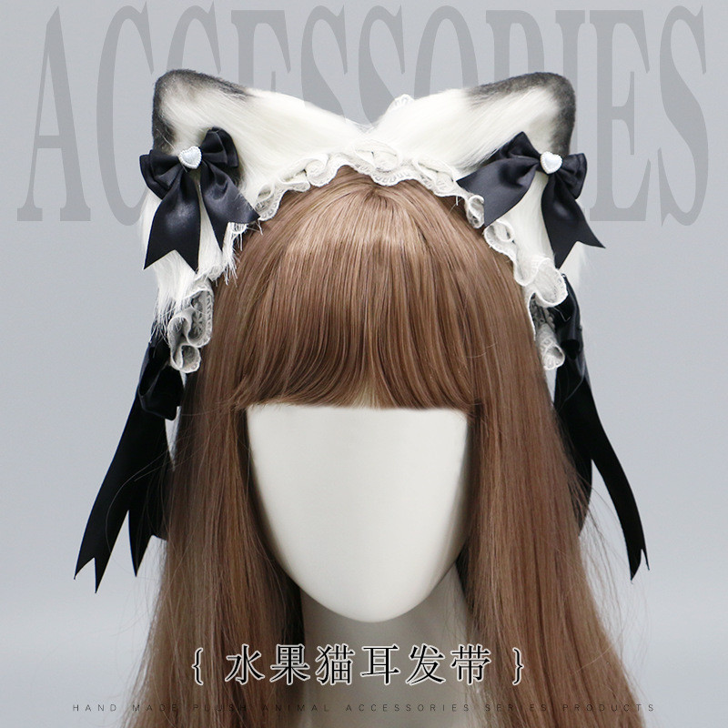 Acessório de cabeça multiuso para meninas, tiara com orelhas de gato, presilha de cabelo com orelhas de gato, laço fofo,