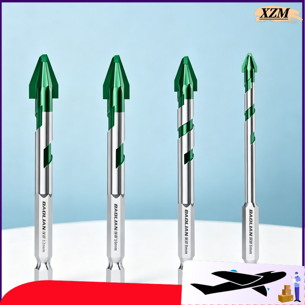 Kit de Brocas Multiuso Ponta Cruzada Resistentes para Azulejo, Vidro e Concreto Revestimento Verde [BL-C1]