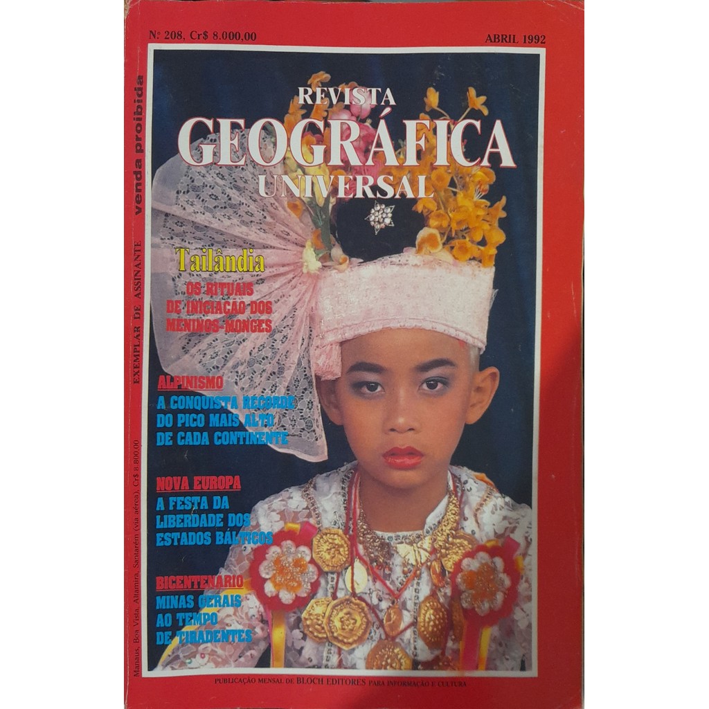 Revista Geográfica Universal nº 208 Abril 1992 de Bloch 8000730