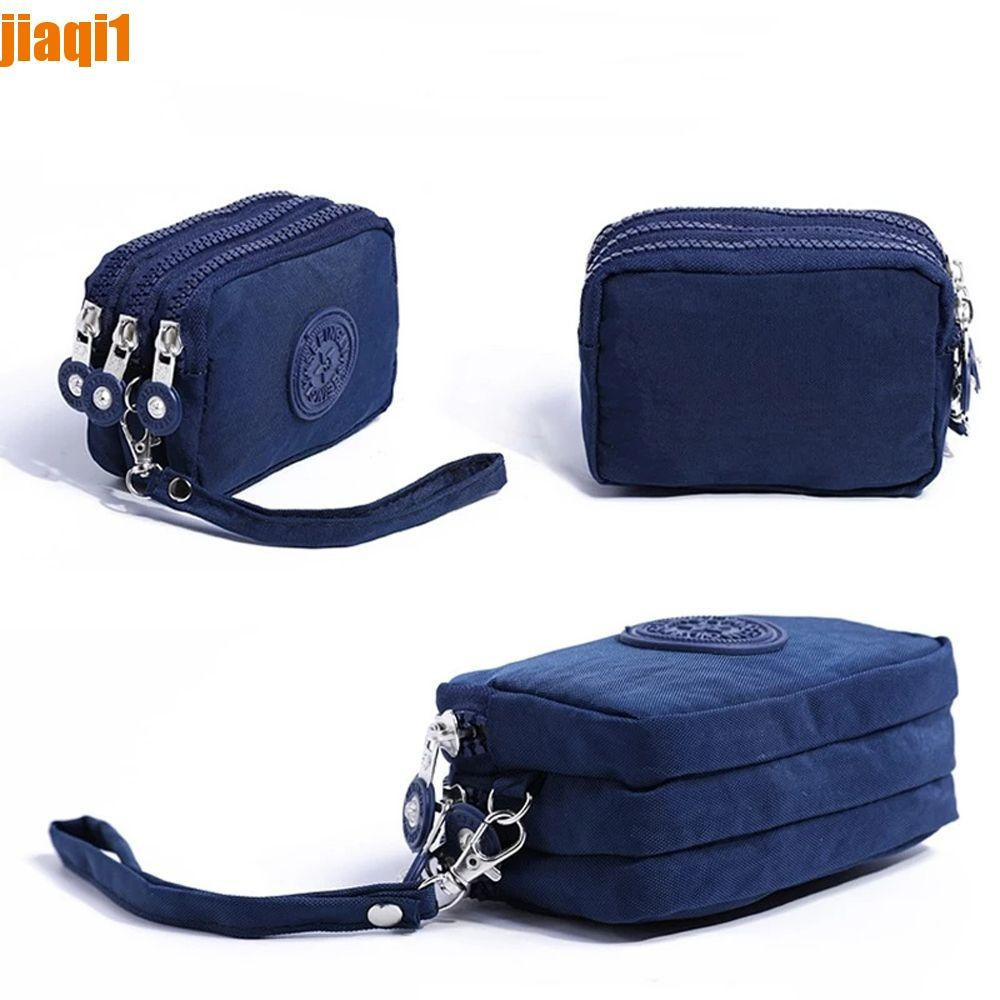 JIAQI1 Carteira estilo coreano, bolsa de maquiagem, cosméticos, porta-moedas de cor sólida, bolsa clutch plissada