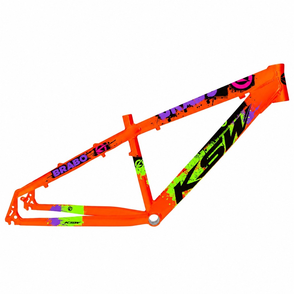 Quadro Freeride Aro 26 ksw Aluminio Bmx Grau Bike Cor LARANJA NEON AD. PTO/VRD/RX Quadro 13.5