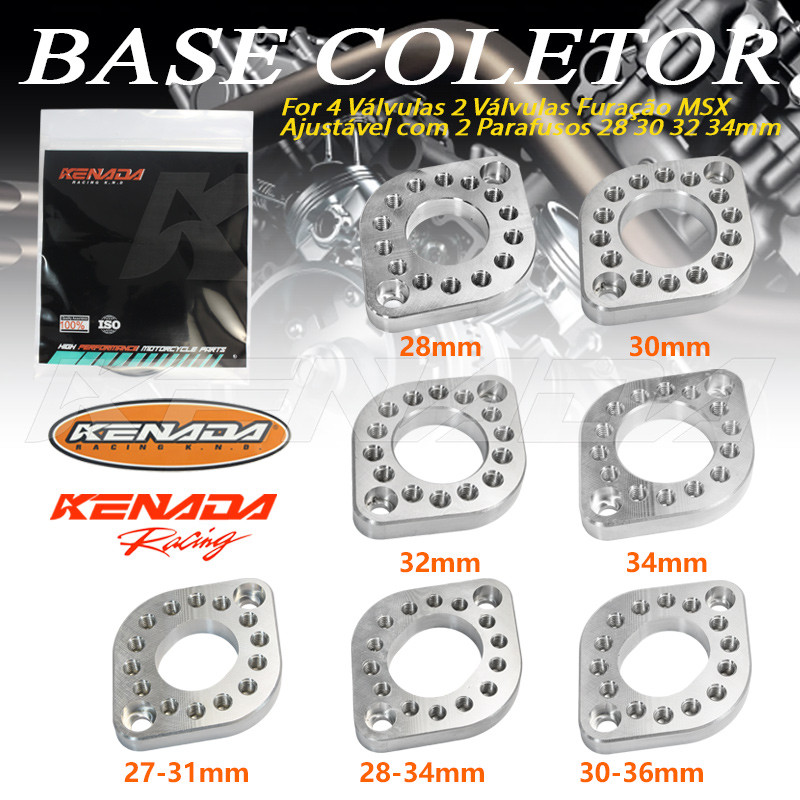 KENADA RACING Flange Adaptadora Injeção Carburador CNC Giratória Ajustável 2/4 Válvulas Tamanhos 28-34mm