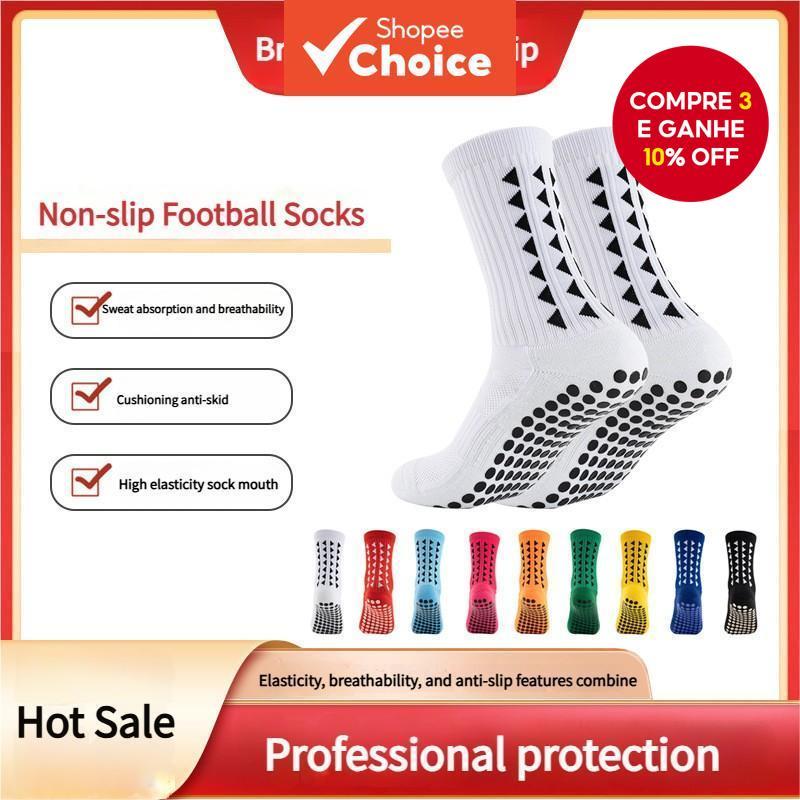 Meias Esportivas Antiderrapantes Profissionais Para Homens E Mulheres – De Futebol Respiráveis , Design De Tubo Médio Co