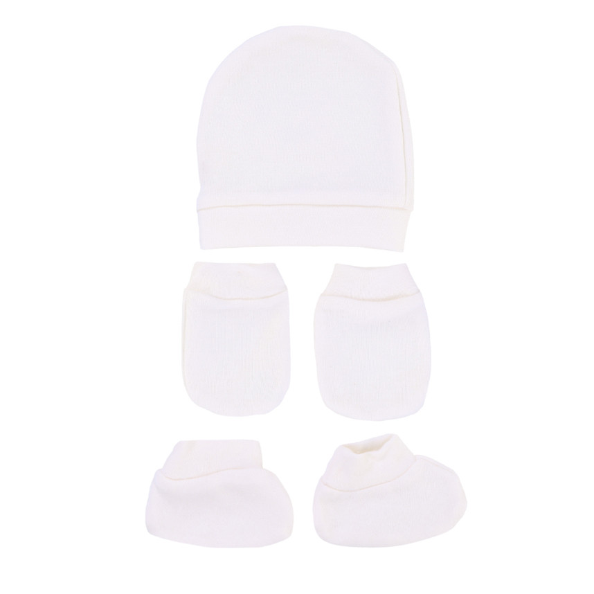 Kit Enxoval Bebeninho Liso - 3 Peças Touca Luvas E Sapatinho em Oferta na Shopee