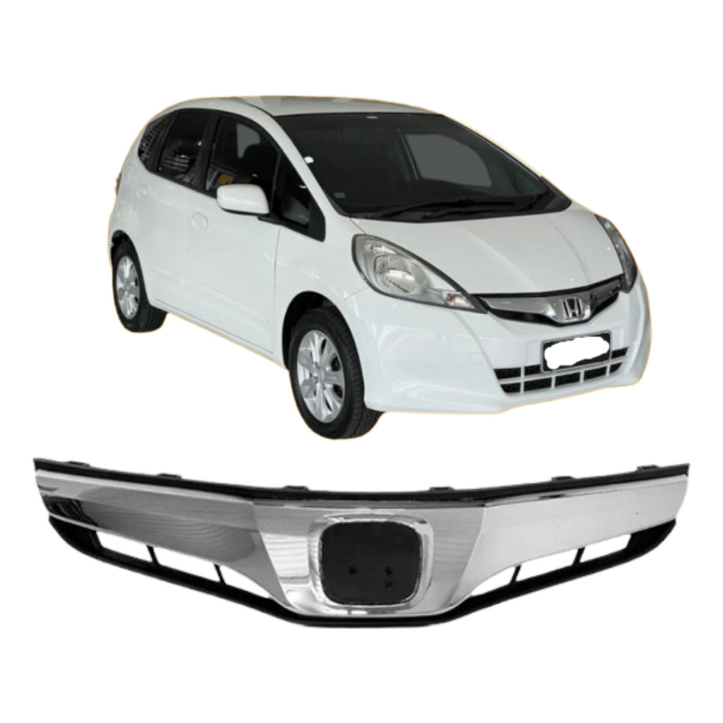 Grade Radiador Honda Fit Preto S/emblema C/friso Cromado  2013 2014