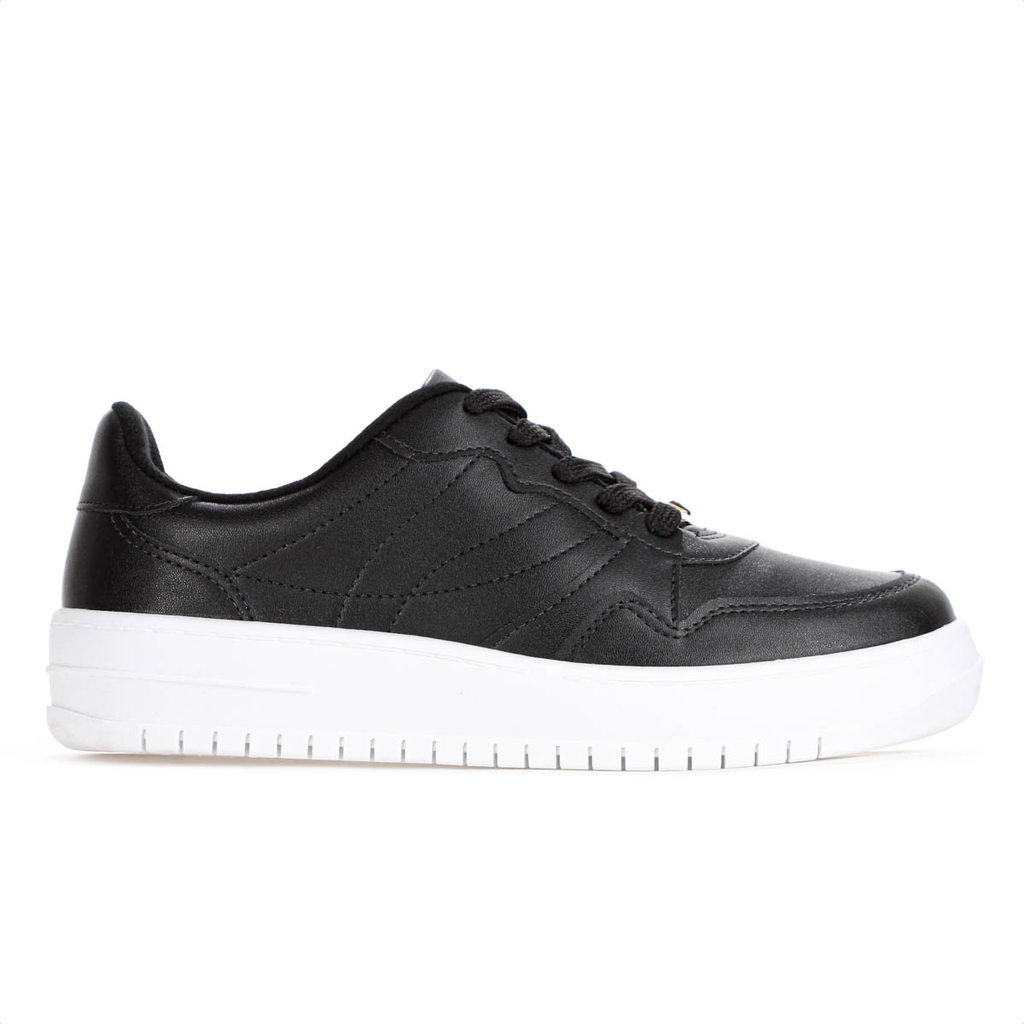 Tênis Vizzano Flatform Preto e Branco - Feminino