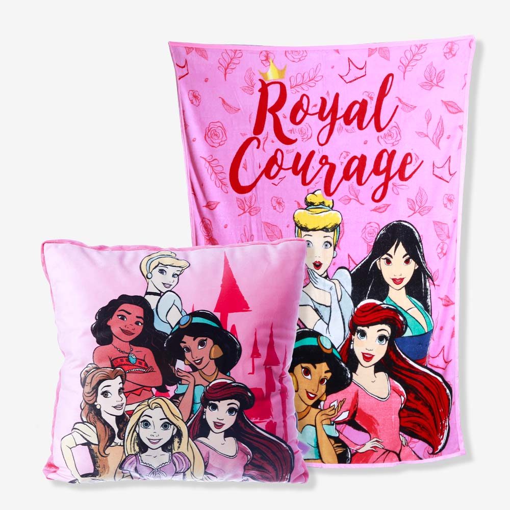 Almofada com Manta Princesas Royal Courage - Disney Almofada com Manta Princesas Royal Courage - Disney