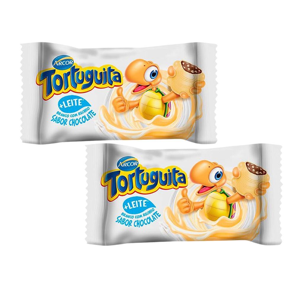 Kit 2 Chocolate Arcor Tortuguita Branco 15,5g em Oferta na Shopee