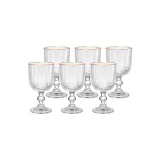 Jogo De 6 Taças 340ml Borda Dourada Versalhes Lehaví em Oferta na Shopee