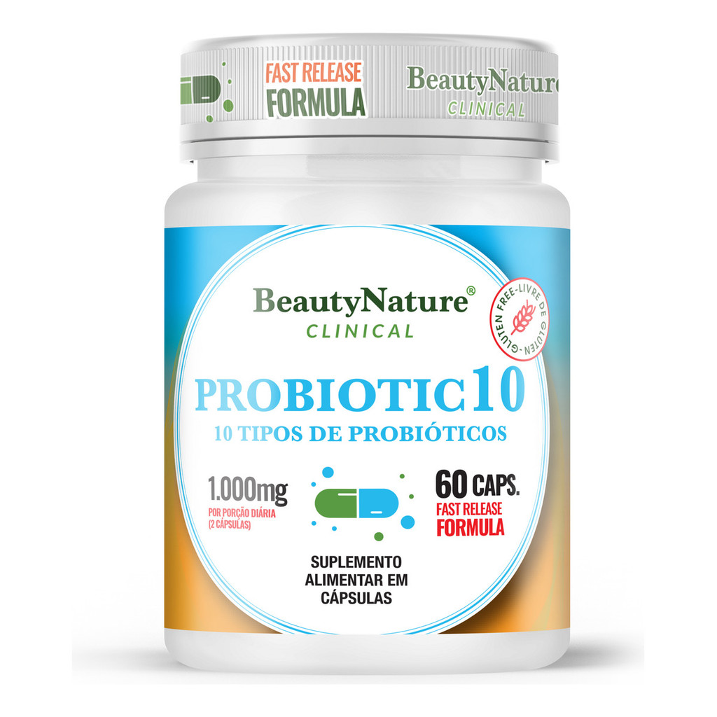 Probiotic 10 1000mg 60 Caps Beauty Nature Sem Sabor