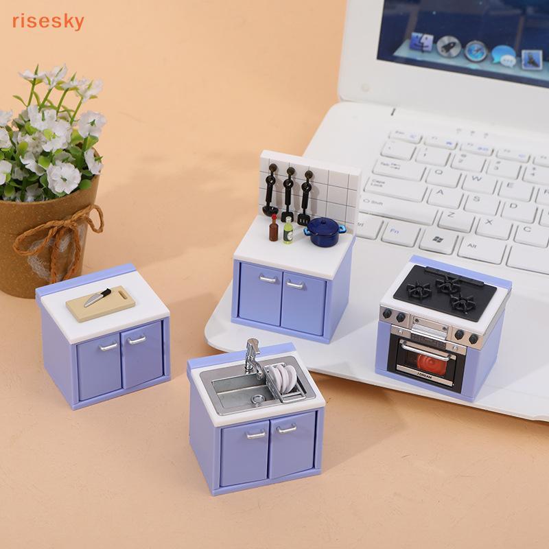 [risesky] 1 Conjunto De Simulação De Casa De Bonecas , Utensílios De Cozinha , Fogão A Gás , Modelo De Cena , Decoração 
