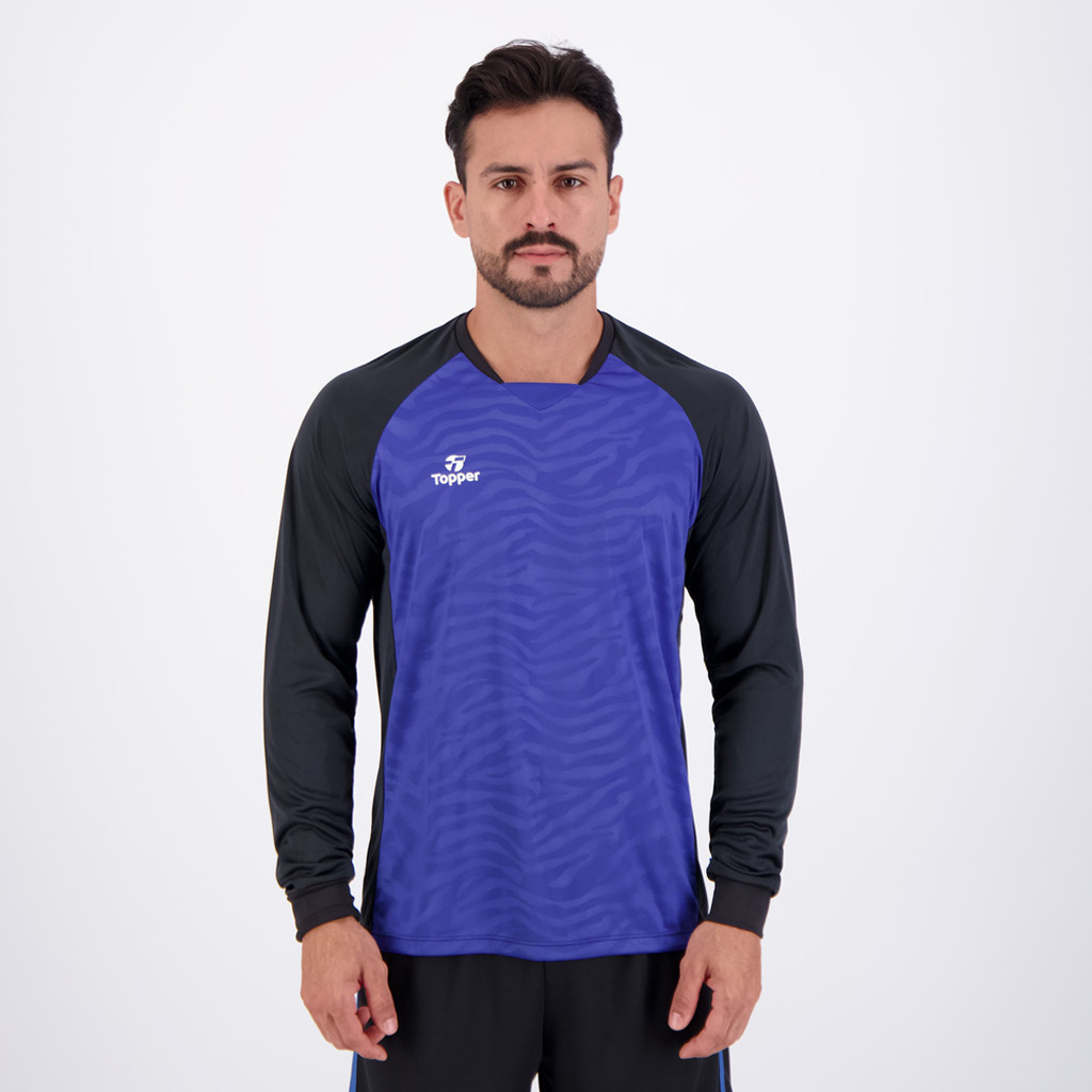 Camisa Topper Goleiro Classic II Manga Longa Azul em Oferta na Shopee
