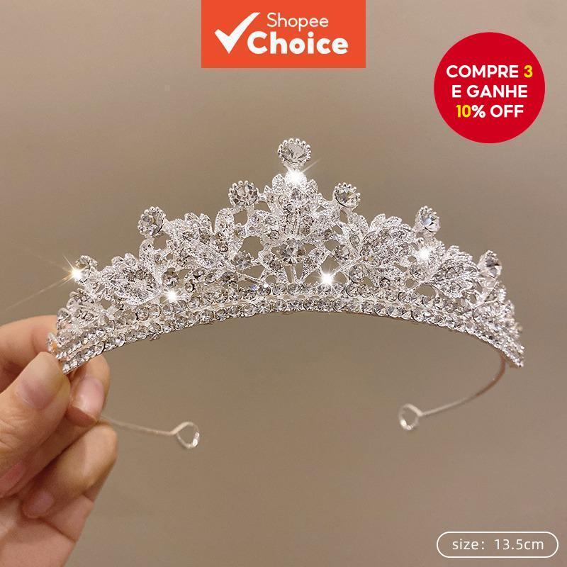 Imagem Tiara De Noiva De Cristal 3D Ajustável Para Casamentos , Concursos , Festas De Aniversário De Baile