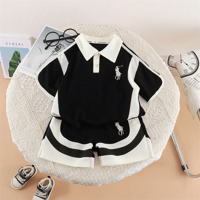 Novas Crianças De Algodão Verão Criança Meninos Roupas Retalhos T Camisas Shorts 2 Pçs/sets Infantil Moda Agasalho