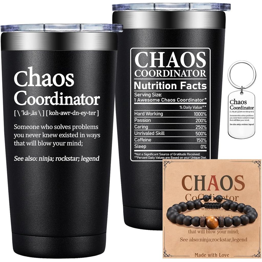 Caneca Grifarny Chaos Coordinator, Presentes de Agradecimento para Homens, Presentes de Apreciação para Funcionários e P