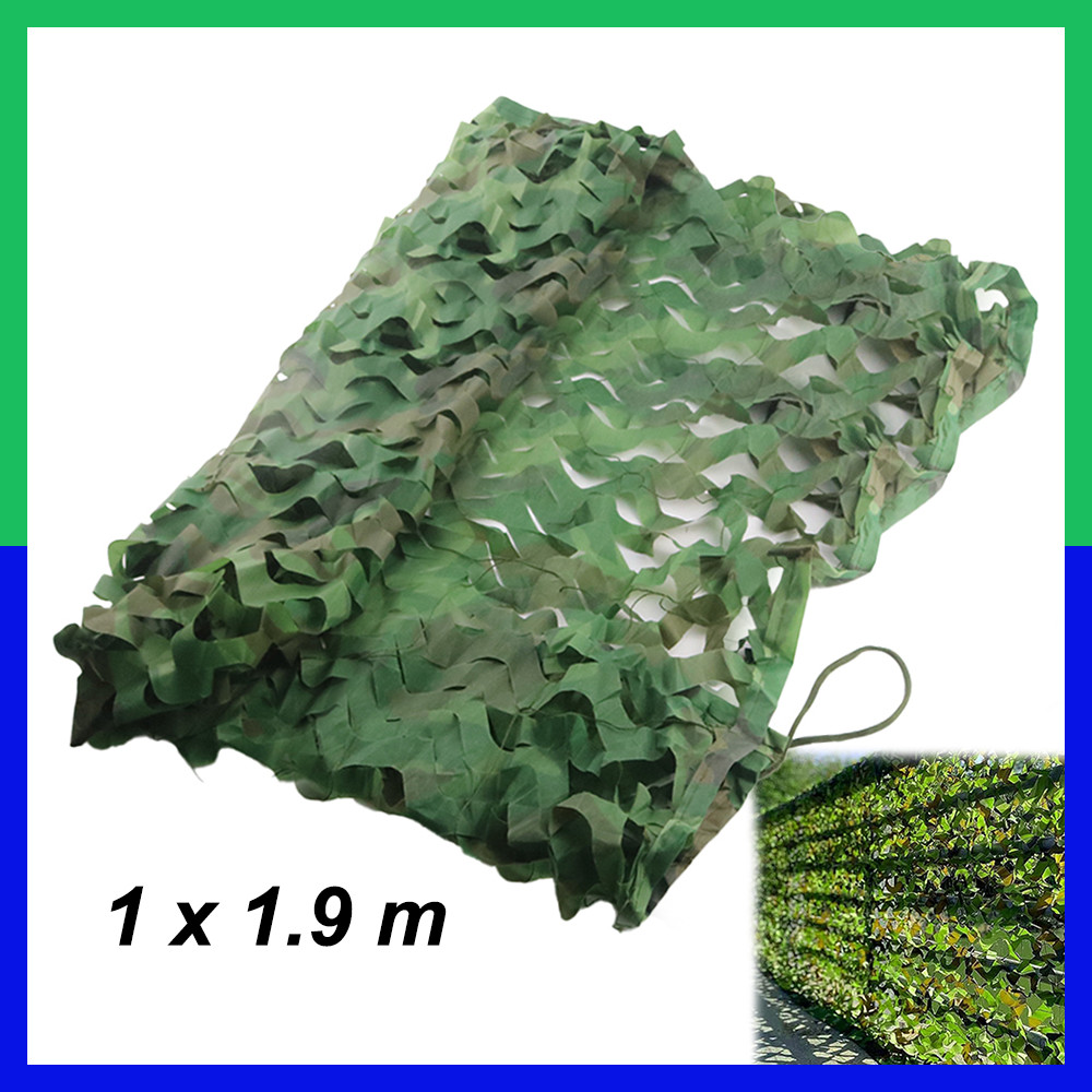 Rede de camuflagem de selva, usada para decoração de pátio, guarda-sol, Camping, fazenda, abrigo de carro, 1 x 1.9 metro