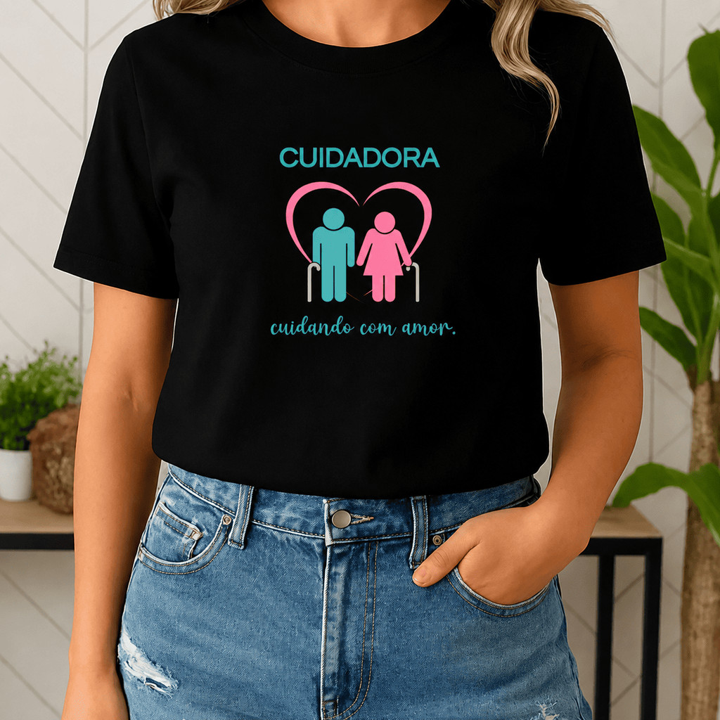 Blusa Feminina Cuidadora de Idosos Saúde Enfermagem Técnico Profissão estampada ideal para dia a dia leve macia